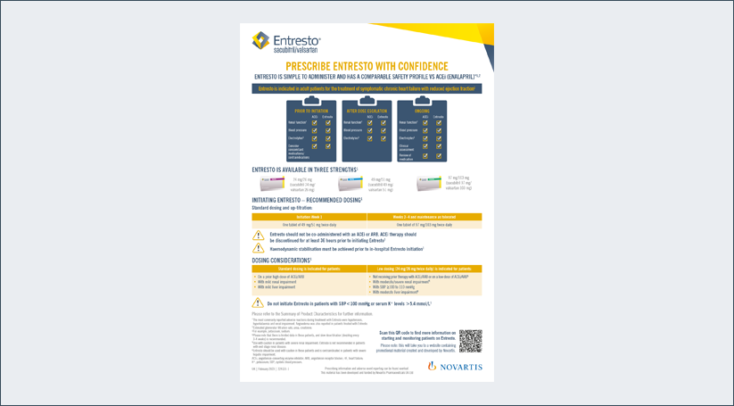 Thumbnail image of ENTRESTO prescribe with confidence leave piece.