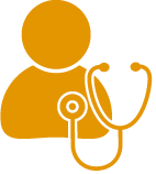 Icon of a person with a stethoscope, with text underneath 'for newly diagnosed chronic HFrEF patients'.